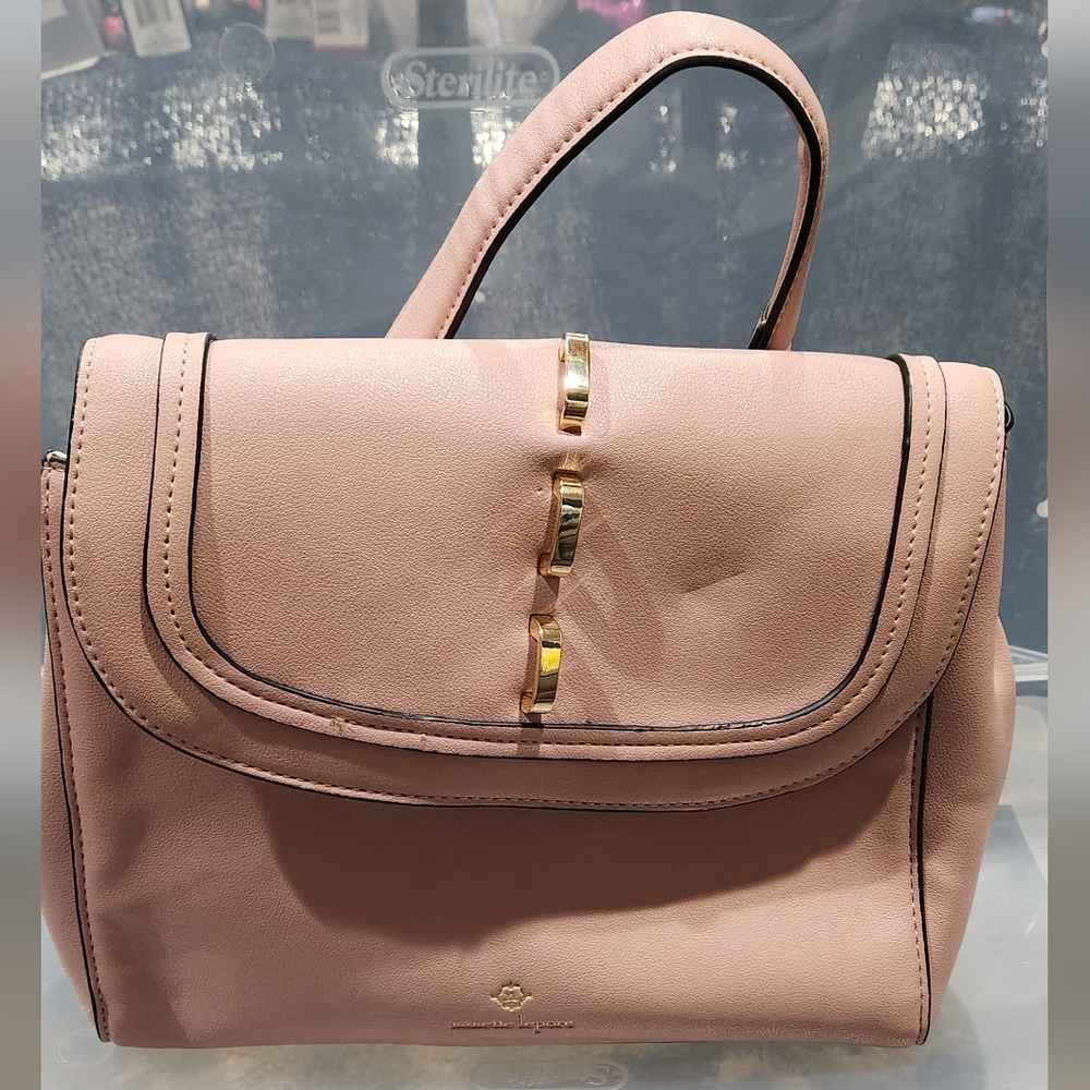 Nanette Lepore blush pink hand bag purse with optional shoulder strap